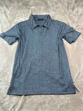 MOTO Classic Grey Collared Short Sleeve Regular Fit Golf Shirt - Sz M